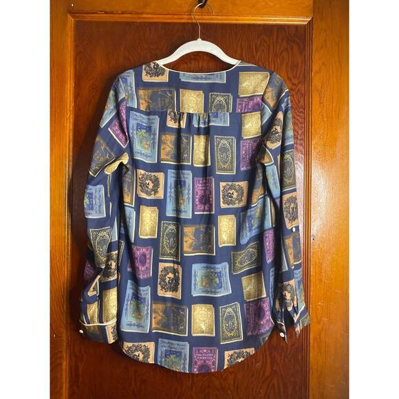 Blue Modcloth Blouse Fantasy Book XS - Picture 6 of 12